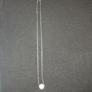Silver necklace with “diamond” disco ball